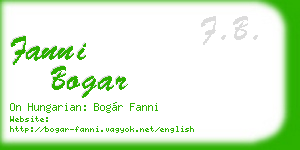 fanni bogar business card